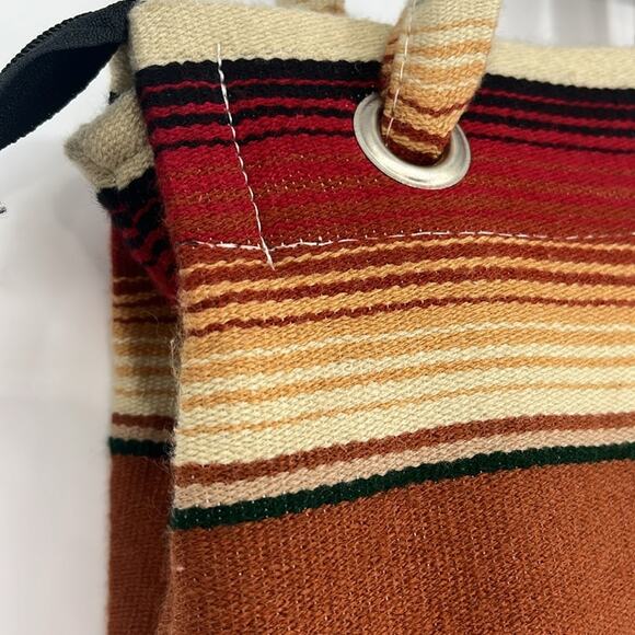 El Paso Saddle Blanket Striped Multicolor Tote Bag Purse Navajo Western Boho - Picture 4 of 10